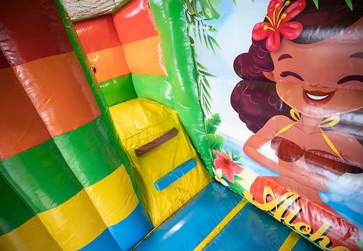 Buy Hawaii themed inflatable multiplay bouncy castle with or without a bath for children at JB Inflatables UK. Order bouncy castles online at JB Inflatables UK