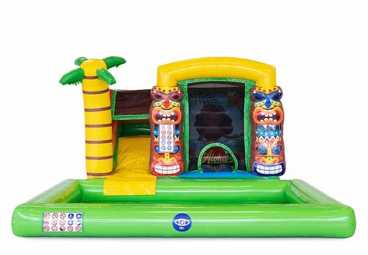 Order Hawaii themed inflatable mini splash bouncers with or without a bath for kids. Buy inflatable bouncers online at JB Inflatables UK