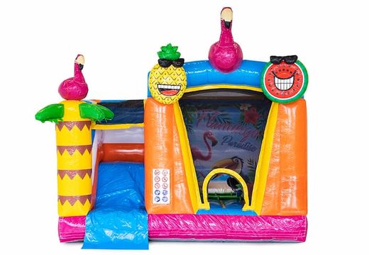 Buy mini splash flamingo bouncy castle with or without bath for children. Order bouncy castles online at JB Inflatables UK