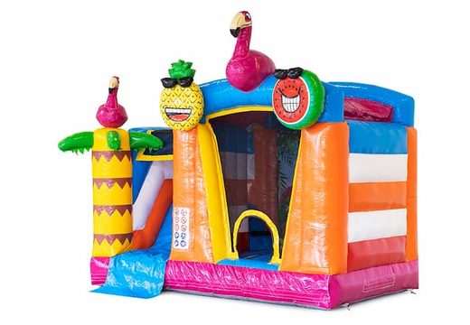 Order mini splash flamingo bouncy castle with or without bath for children. Buy bouncy castles online at JB Inflatables UK