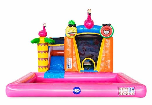 Buy small flamigo splash bounce bouncy castle with or without bath at JB Inflatables UK. Order inflatable bouncy castles online at JB Inflatables UK