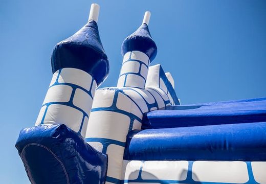 Buy standard castle bouncers in blue for children. Order bouncers online at JB Inflatables UK