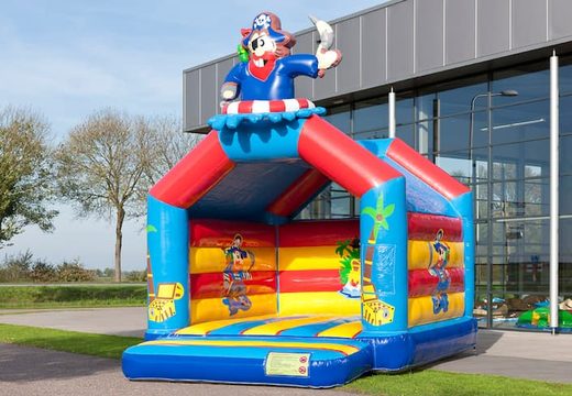 Buy unique standard bouncy castles with a 3D pirate object on the top for kids. Buy bouncy castles online at JB Inflatables UK