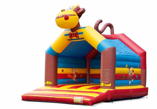 Buy a large indoor bouncy castle in a monkey theme for kids. Available at JB Inflatables UK online