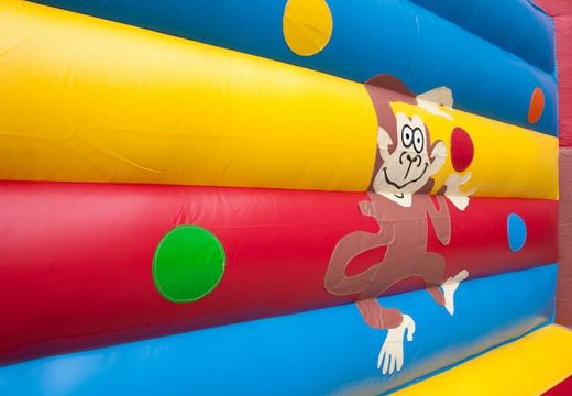 Super bouncer with roof in monkey theme for kids. Buy bouncers online at JB Inflatables UK