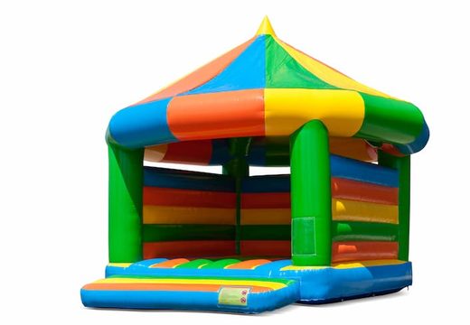 Buy large covered carousel bouncy castle in standard theme for kids. Available at JB Inflatables UK online