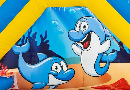 Order indoor inflatable multiplay bouncer in dolphin theme for kids at JB Inflatables UK. Buy bouncers online at JB Inflatables UK