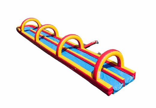 Buy the perfect inflatable double slide slide 20m for kids. Order inflatable belly slides now online at JB Inflatables UK