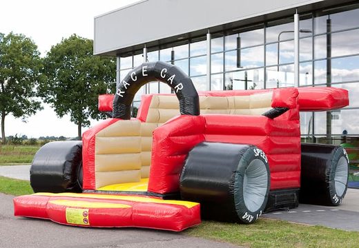 Buy a super bouncy castle in the shape of a real formula 1 racing car for children. Order bouncy castles online at JB Inflatables UK