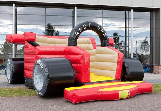 Formula 1 racing car super bouncy castle for sale for kids. Buy bouncy castles online at JB Inflatables UK