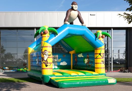 Buy a super bouncy castle covered with cheerful animations in Jungle theme for children. Order bouncy castles online at JB Inflatables UK