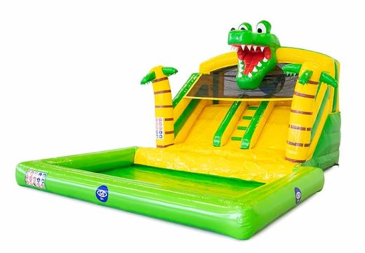 Multifunctional splashy slide crocodile bouncer at JB Inflatables UK. Order inflatable bouncers online at JB Inflatables UK