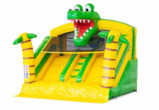 Buy splashy slide crocodile bouncy castle with connectable bath at JB Inflatables UK. Order bouncy castles online at JB Inflatables UK