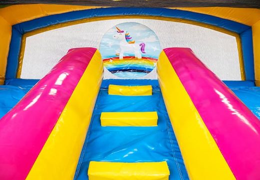 Buy splashy slide unicorn bouncer for children at JB Inflatables UK. Order bouncers online at JB Inflatables UK