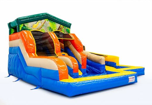 Buy a bouncer with a water slide in the city theme for children at JB inflatables UK. Order bouncers online at JB Inflatables UK
