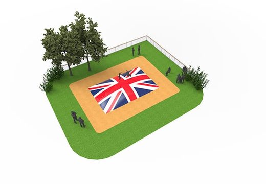 Buy UK flag themed inflatable airmountain for kids. Order inflatable airmountains now online at JB Inflatables UK