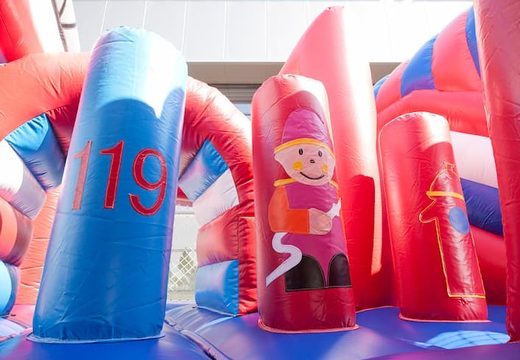 Order medium inflatable fire truck bouncer with slide for children. Buy inflatable bouncers online at JB Inflatables UK