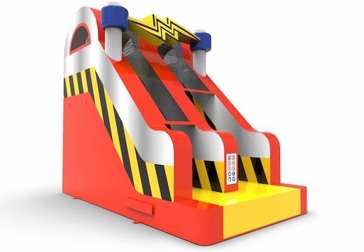 Buy an inflatable dryslide S15 in high voltage theme for both young and old. Order inflatable commercial dryslides online at JB Inflatables America