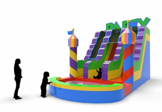 Order an inflatable waterslide D18 in party theme for both young and old. Inflatable commercial waterslides online for sale at JB Inflatables America