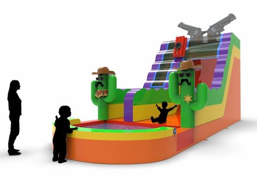 An inflatable waterslide S18 in theme Texas for both young and old for sale. Order inflatable waterslides online at JB Inflatables America