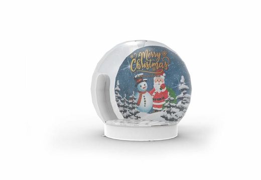 modular inflatable snow globe with snow effect and christmas background to take pictures in