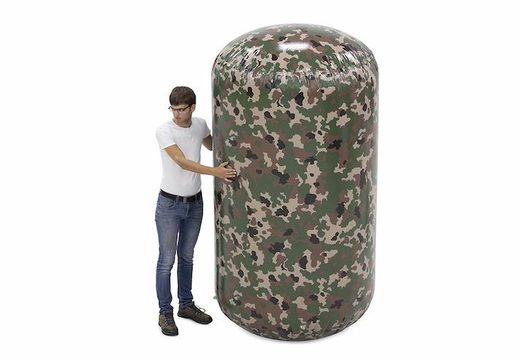 Obstacle in cylinder shape with army green camo buy for in an archery bunker