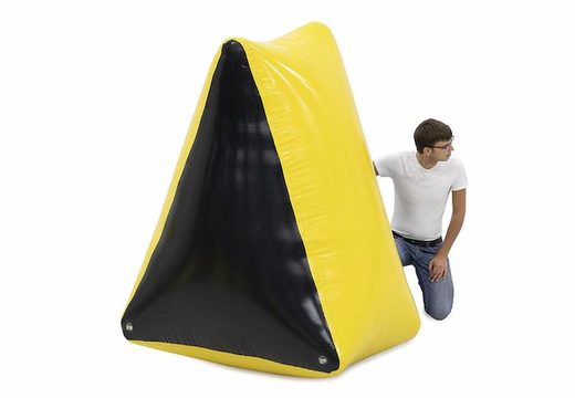 Yellow obstacle in triangle shape to place in an archery bunker for sale