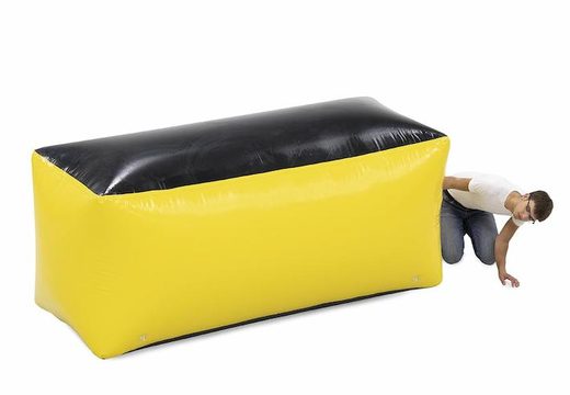 Yellow rectangular obstacle inflatable and airtight for in an archery bunker for sale