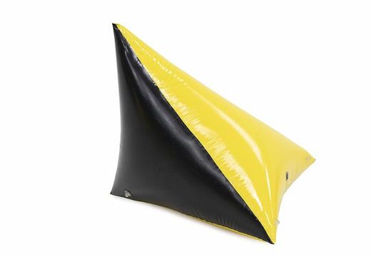 Yellow triangle obstacle inflatable and airtight for in an archery bunker order