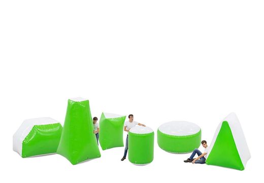 Set of green colored archery bunker obstacles for sale