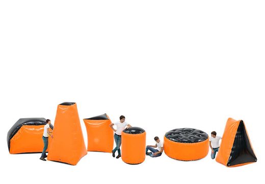 Buy a set with orange obstacles in different shapes for an archery bunker