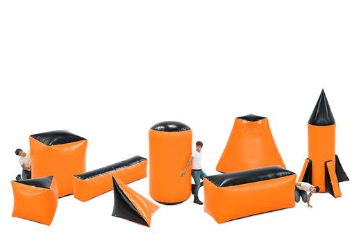 Buy a set with 8 obstacles in different shapes for an archery bunker in orange