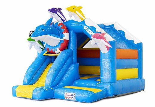 Slide Combo Inflatable Bouncer With Dolphins For Sale For Kids