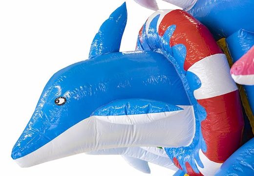 Order inflatable bouncy castle in dolphin theme in blue for children