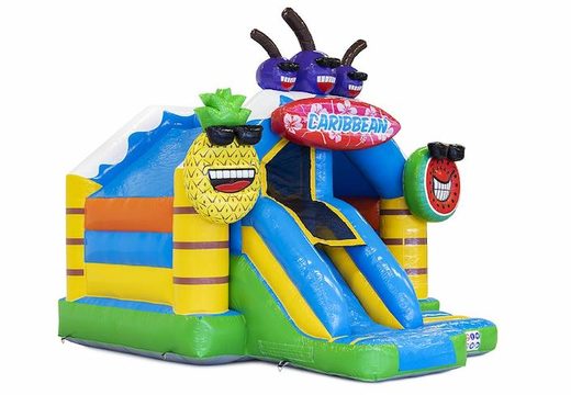 Slide Combo Caribbean themed inflatable bouncer with slide order for kids