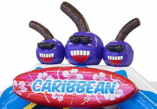 order slide Combo Caribbean themed inflatable bouncer with slide for kids