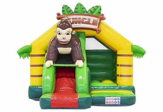Buy Slide Combo inflatable bouncer with slide in jungle theme with gorilla on it