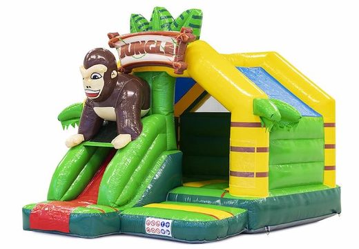 Slide combo inflatable bouncer with jungle theme slide with gorilla on it order