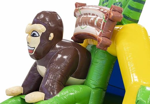 Order slide combo inflatable bouncer with jungle theme slide with gorilla on it