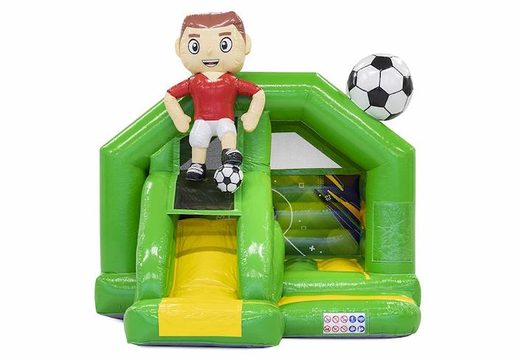 Buy slide combo inflatable inflatable bouncer with soccer theme in green for children