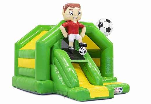Order Slide combo inflatable inflatable bouncer with soccer theme in green for children