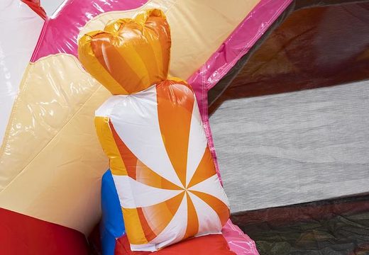 Candy themed inflatable bouncer slide with 3d candies on it for sale for kids