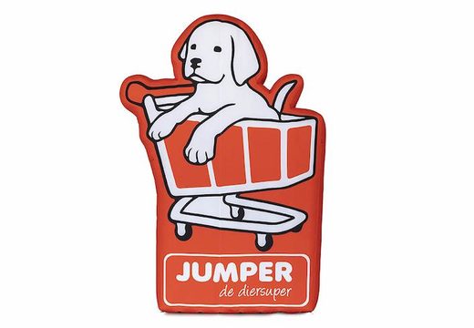 Maatwerk opblaasbare blikvanger logo van Jumper dieren winkel uitvergroot 