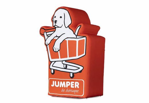 Maatwerk opblaasbare blikvanger logo van Jumper dieren winkel uitvergroot bestellen