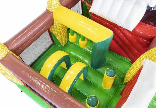 Buy inflatable farm themed air cushion with slide for children