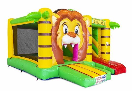 Order inflatable air cushion with slide in jungle theme for children
