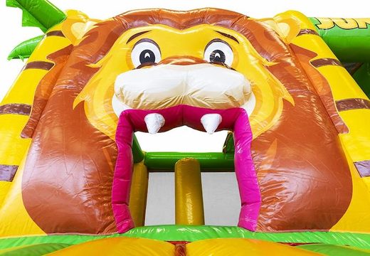 Buy inflatable bouncy castle with slide in jungle theme for children