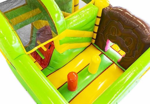 Jungle themed inflatable bouncer with slide for sale for kids