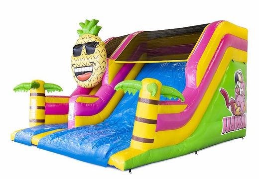 Buy inflatable compact slide air cushion in Hawaii theme with palm trees for children