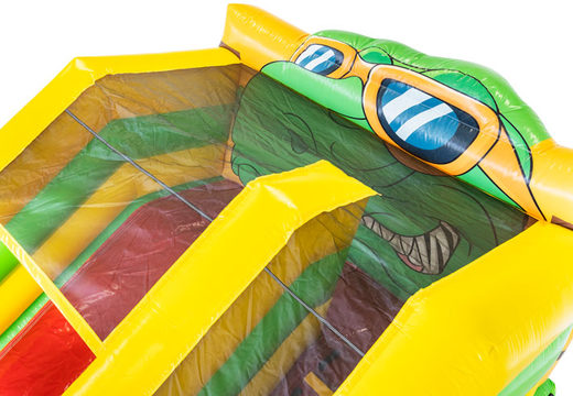 Order inflatable slide with bouncy castle section in dino theme for children